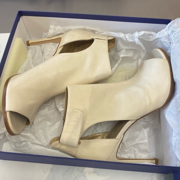 Stuart Weitzman Openhouse String Vecchio Open Toe Heels in Nappa Size 8.5 - Picture 15 of 15